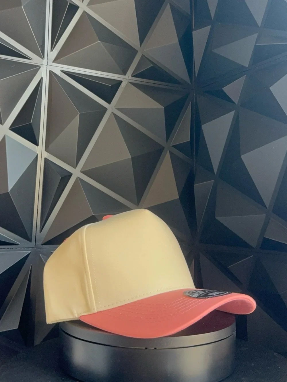 Neutral Cream and Coral Baseball Cap - Unbranded